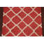 Tapis rouge / beige en laine touffeté à la main à motif géométrique
