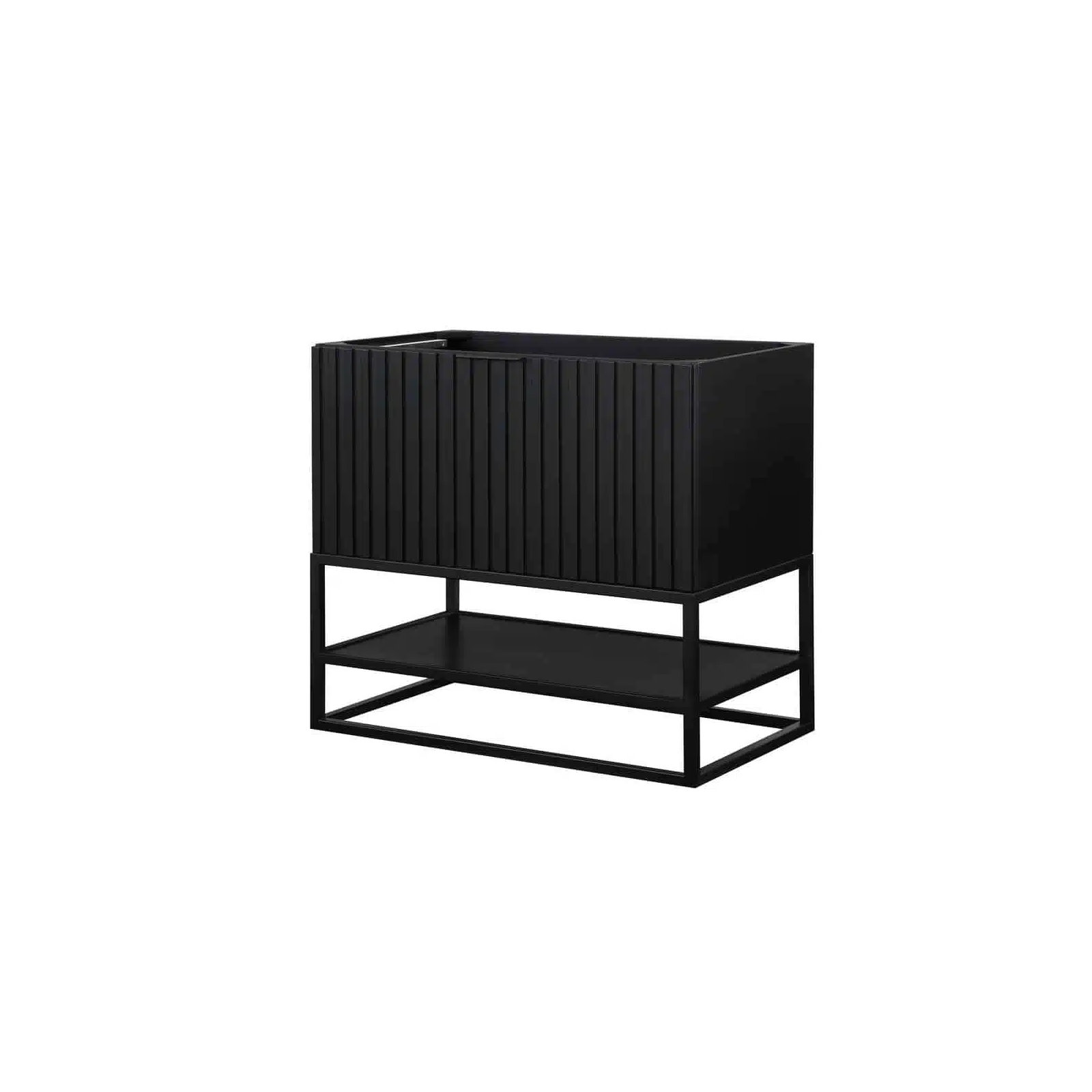 Terra 36'' Single Bathroom Vanity, Midnight Black, Matte Black, Calacatta Quartz/Widespread Faucet Mount