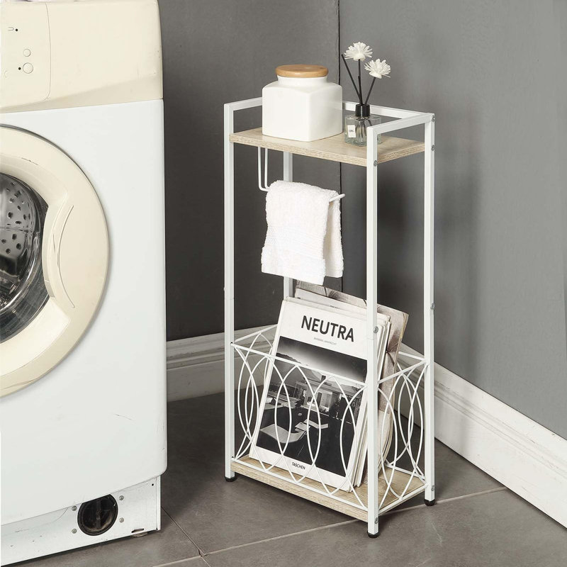 Porte-papier hygiénique multifonctionnel avec tablette, Blanc
