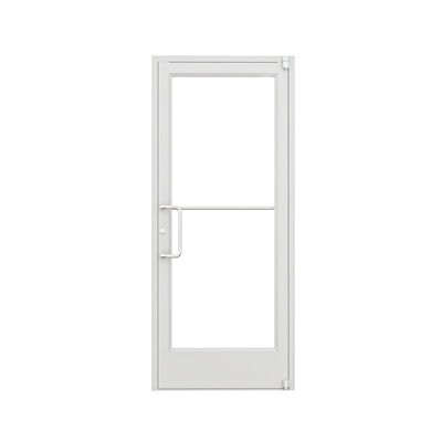 36 In. X 84 In. Left Hand/Outswing Silver Aluminum Commercial Door