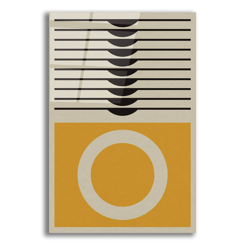 George Oliver «Abstract Geometric 16» par Gary Williams, art mural en verre acrylique, 24 po x 36 po