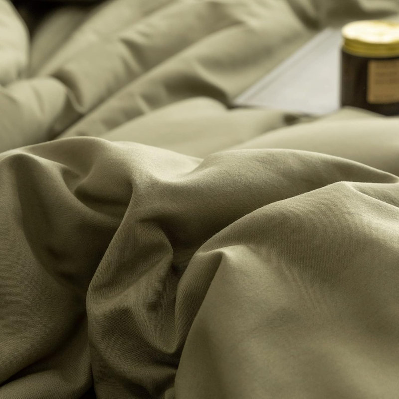 Ensemble d'édredon pour grand lit vert olive, ensembles de literie pour grand lit 3 pièces (1 édredon boho olive et 2 taies d'oreiller), courtepointe légère toutes saisons