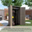 Remise de rangement extérieure, armoire de rangement verticale verticale imperméable de 66 pieds cubes, remise à outils extérieure en résine-135152679