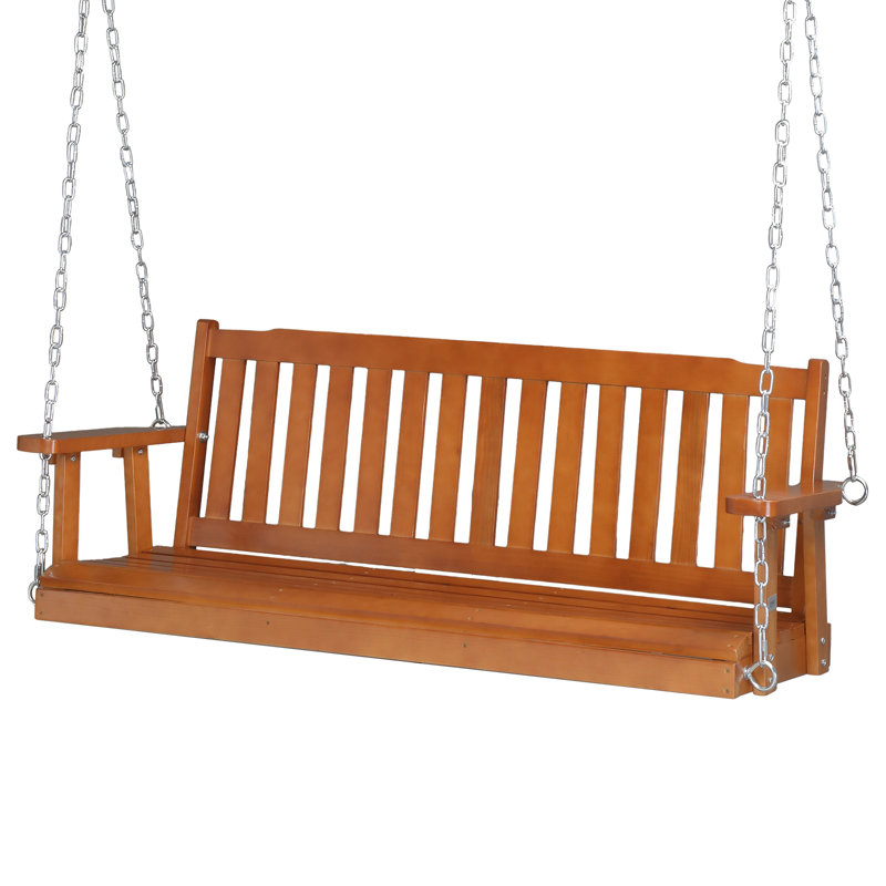 Balancelle en bois massif pour 2 personnes, Brun