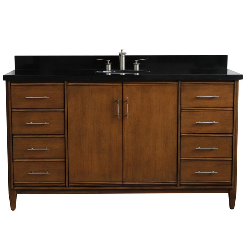 Ensemble de meuble-lavabo simple 61 po Cherina, Noir