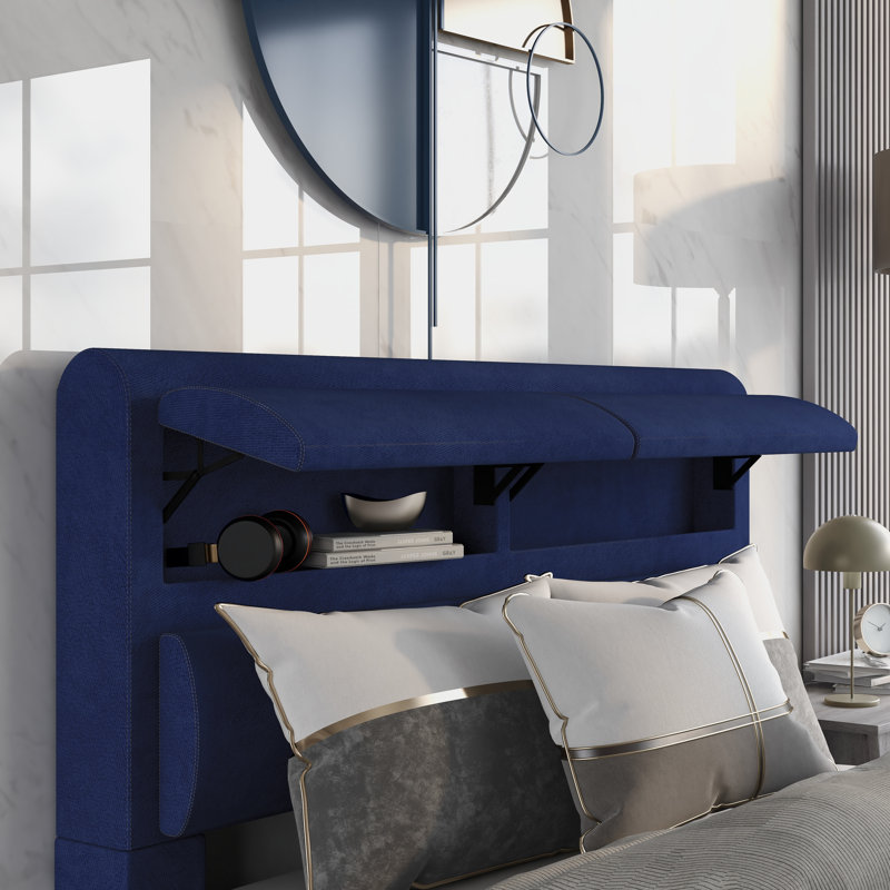 Demicah Upholstered Standard Bed, Queen, Gray