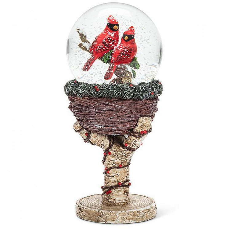 The Holiday Aisle® Cardinals in Nest Pedestal Snow Globe - Wayfair Canada