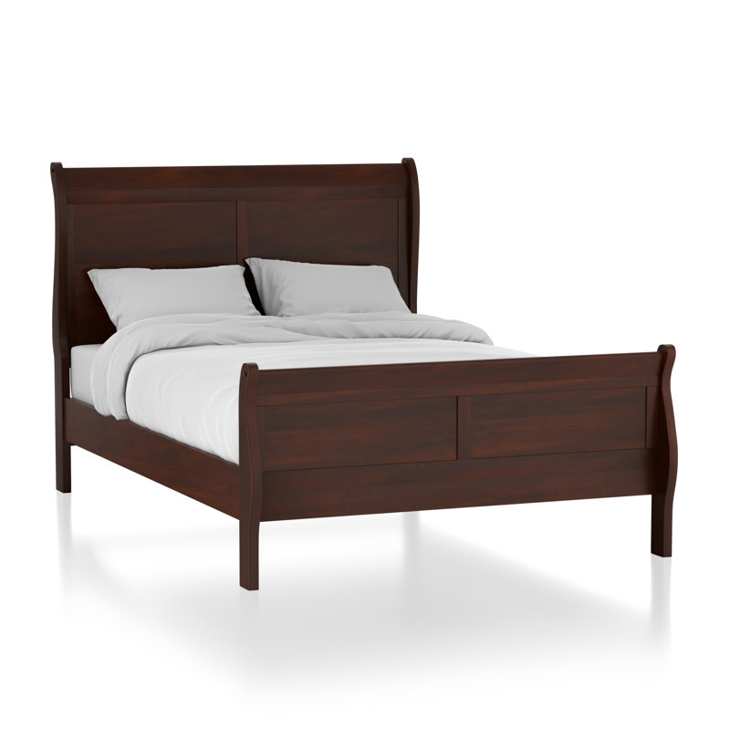 Ensemble de lit pour tête de lit courbé en bois de 6 pièces de 88,38 po de largeur Em, avec 2 tables de chevet, commode, miroir et commode