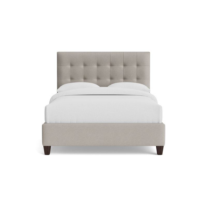 Butler Grid Tuft Floating Rail Bed, Queen, Performance Boucle - Dove Gray, Java