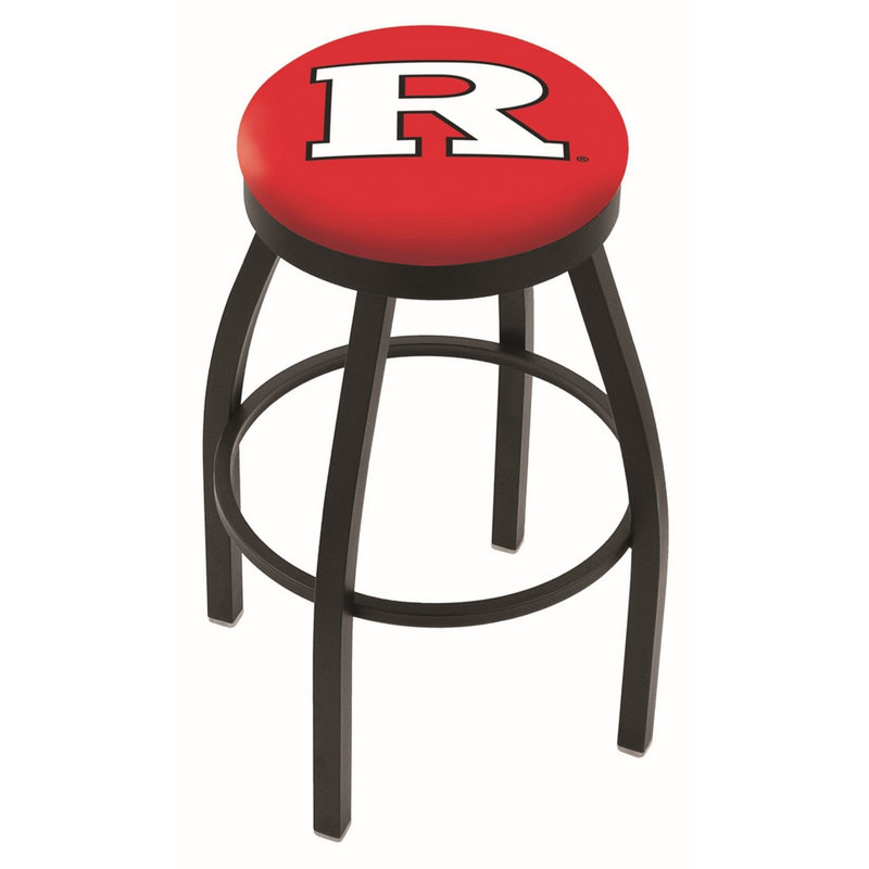 NCAA Swivel 25" Counter Stool, Black Wrinkle, Rutgers