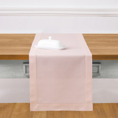 Cotton Linen Hemstitch Table Runner