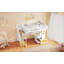 Lit mezzanine double avec bureau et tablettes-497006586