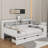 Wooden Full Size Daybed With Storage Shelves, Multi-Functional Bed With 2 Storage Drawers And Study Desk-1544458072