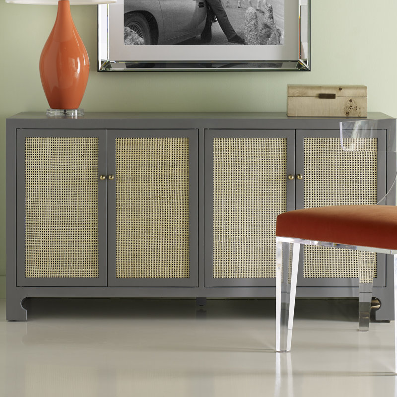 Sofia 58'' W Solid Wood Sideboard, Gray Lacquer