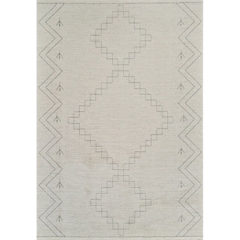 5' X 8' Cream and Beige Abstract Distressed Area Rug