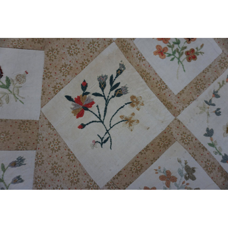 Antique Quilt Small Scatter Size Wool & Cotton Multicolor Rug