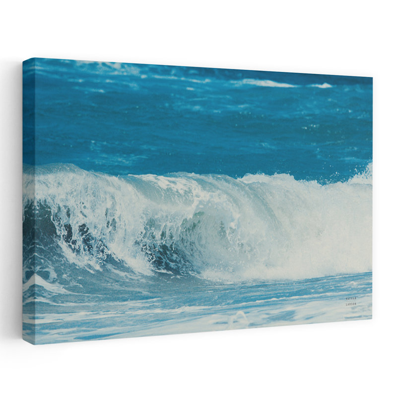 Vagues de la côte perdue V bleu côtier blanc océan côtier, H 48 po x l 32 po