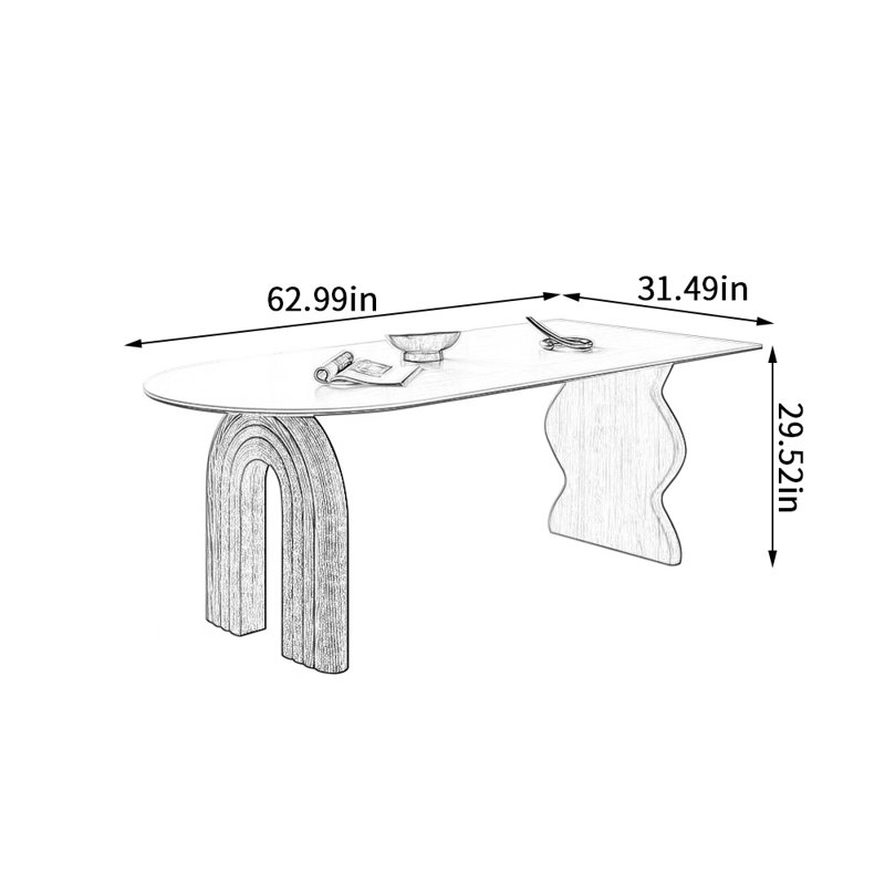 Table Rock Slab Creative, H 29,52 po x L 62,99 po x l 31,49 po