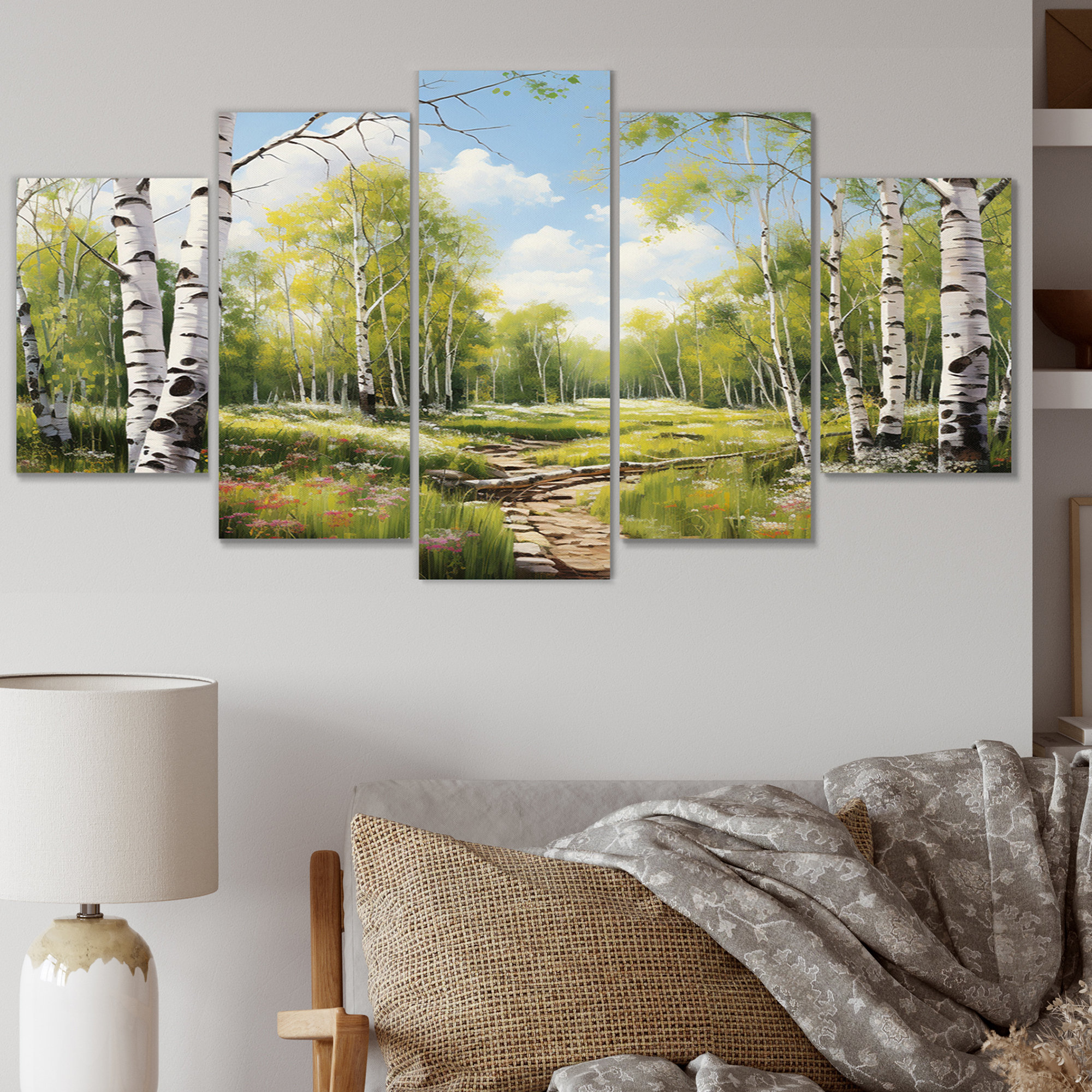 Red Barrel Studio Birch Woods Spring Awakening III - Tree Birch Metal ...
