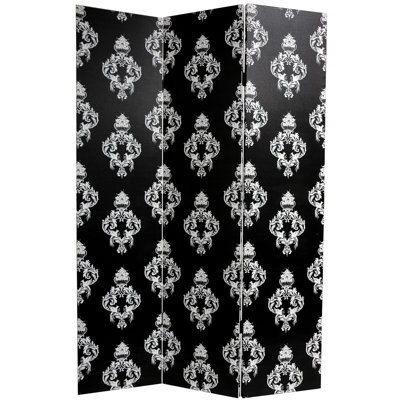 Cloison réversible en toile damassé noire et blanche