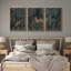 Forêt, cerf et renard dans un décor de chambre d'enfant, reproduction encadrée sur toile pour chambre d'enfant, 3 pièces-98249537-98249535