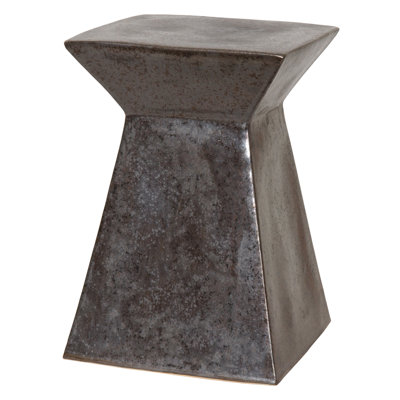 Tabouret de jardin droit en céramique fabriqué à la main H 18 po