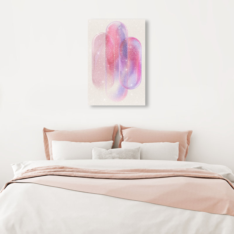 Pink Topaz Gradient Canvas Abstract Print by Oliver Gal, Black Frame, 10 x 15, 24"H x 16"W, Gallery Wrapped