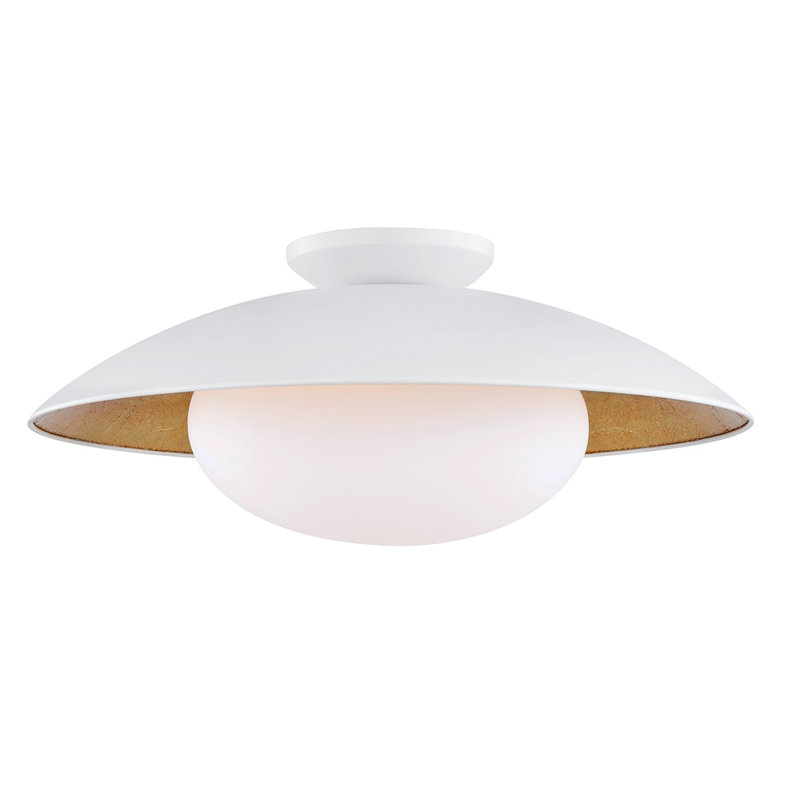 Jason Flush Mount, White Lustro, 9'' H x 21'' W x 21'' D