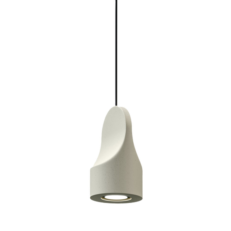 Parga Ceramic Pendant, No, 8.9'' H x 5.1'' W x 5.1" D, White