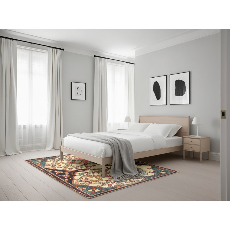 Tapis traditionnel brun / beige, Rectangle 5 pi x 7 pi