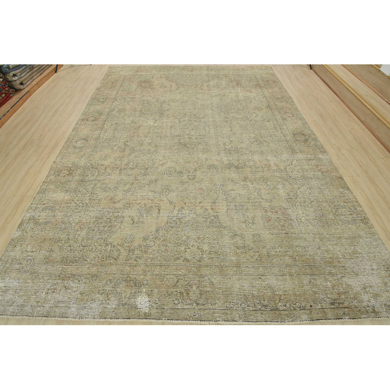 Tapis beige nouvel âge en laine 9 pi 8 po x 12 pi 11 po Moisses