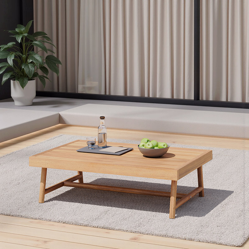 Patio Acacia Wood Rectangular Coffee Table