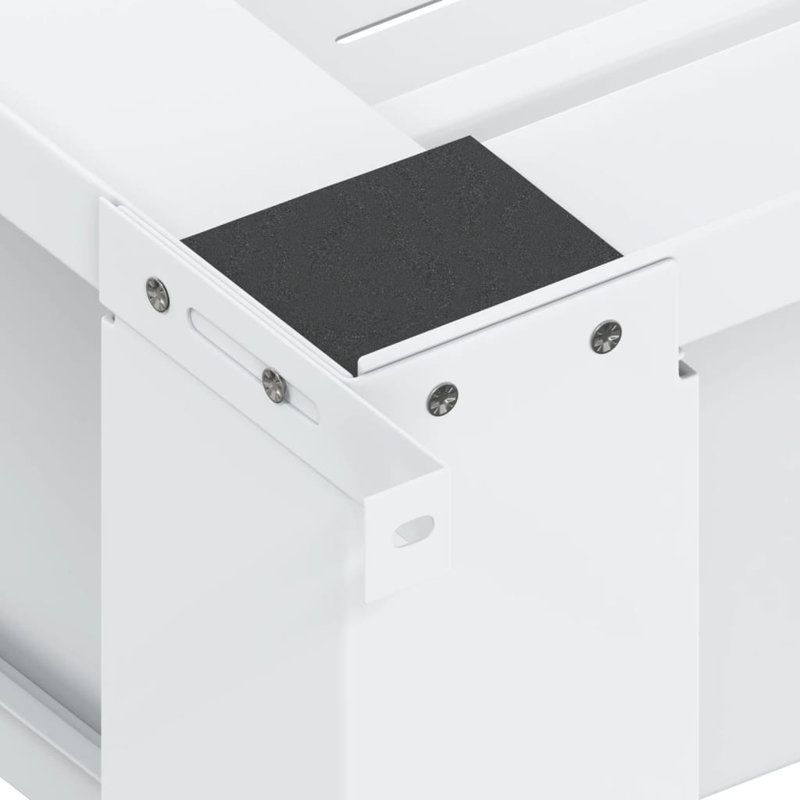 Laveuse et sécheuse à piédestal avec tablettes coulissantes en acier blanc 54,5 po x 27,2 po x 12,8 po