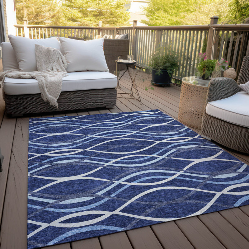 Lamanna Washable Abstract Indoor / Outdoor Rug, Rectangle 2'6" x 3'10"
