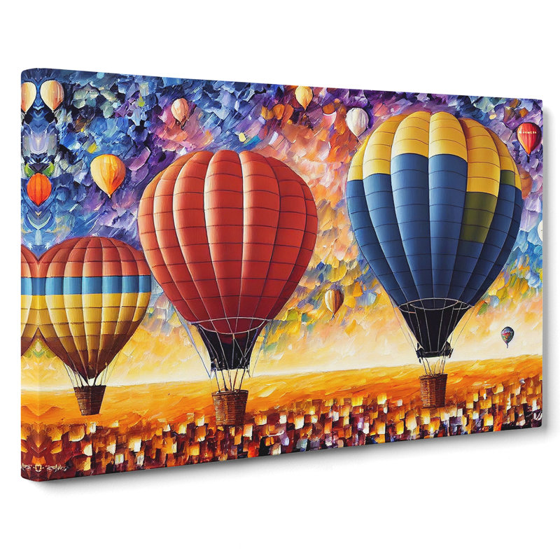 Painted Hot Air Balloons Vol.2 Abstract - Wrapped Canvas, 35cm H x 50cm W x 3cm D