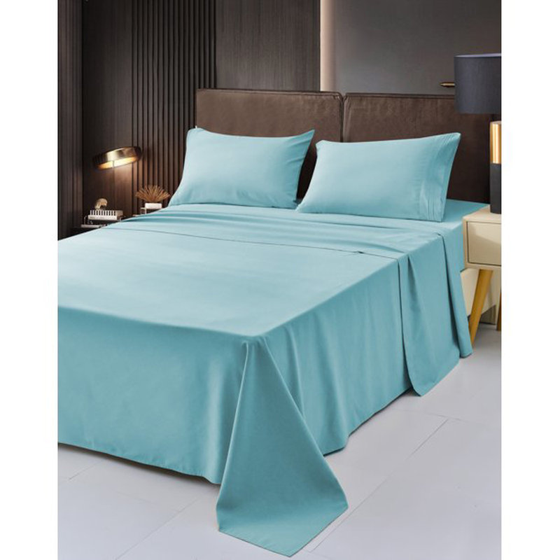 Ensemble de draps 1800 en rayonne de bambou, Simple, gris