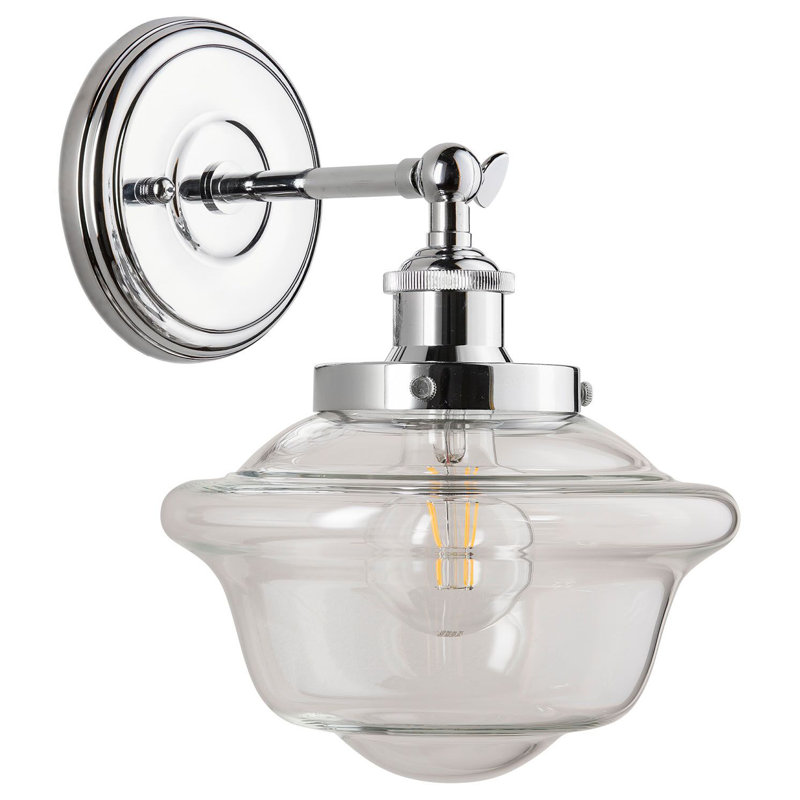 Sille Dimmable LED Bath Sconce, Polished Chrome, Clear