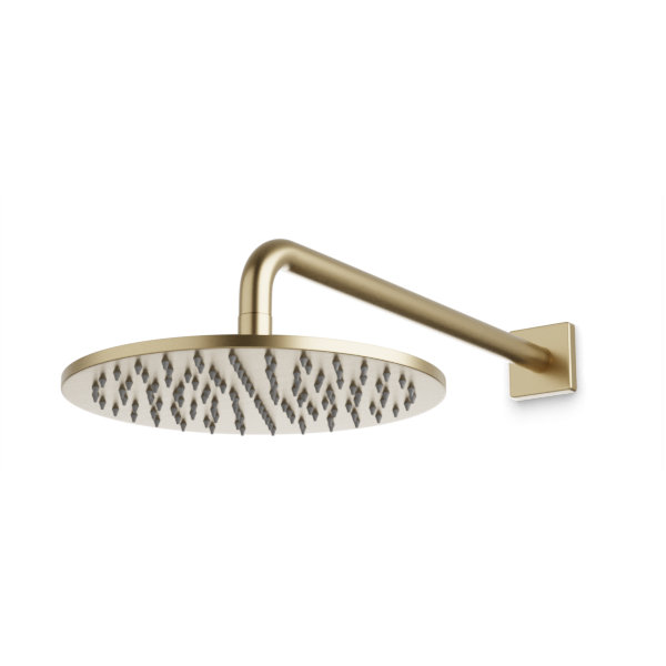 R+S 10" Shower Rainhead Wall Mount, Polished Nickel, Satin Brass