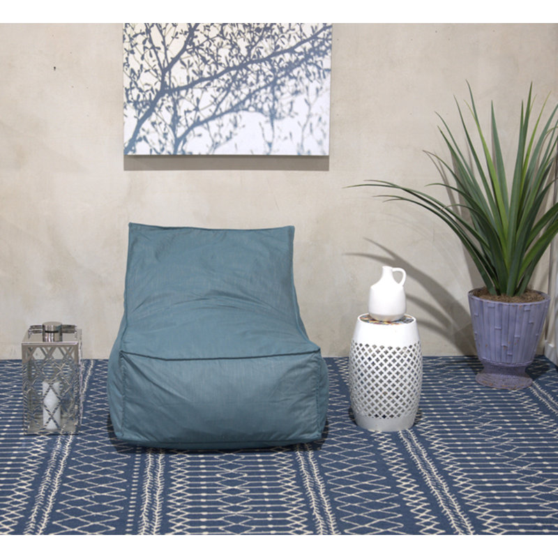 Ettie 3 Ft. Water Resistant Fabric Bean Bag Chair, Teal