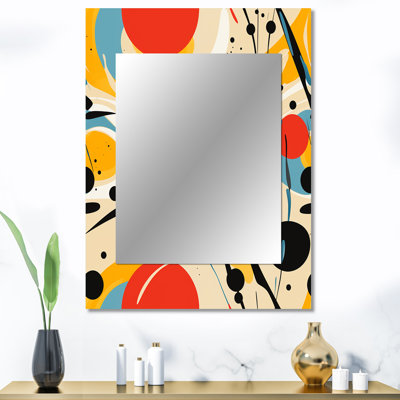 Hartart rouge Popart Lichtenstein Lines Matrix - grand miroir abstrait, décor de miroir mural moderne unique, art imprimé en métal