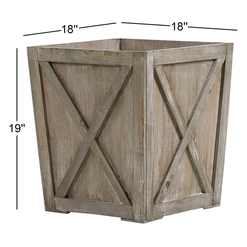 Boîte à fleurs en bois Siena, H 19 po x l 18 po x P 18 po