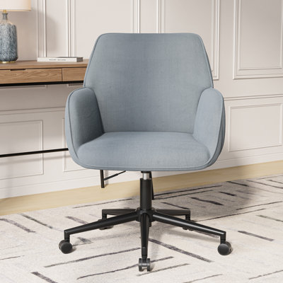 Modern Velvet Task Chair with Wood Frame and Back