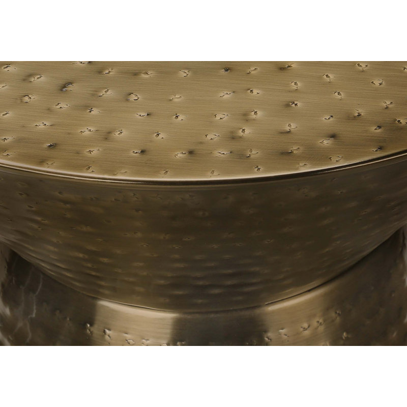 Table d'appoint, tambour, table d'appoint, de bout, pour salon, chambre à coucher, contemporain, moderne, Doré