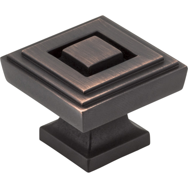 Delmar Square Knob, Brushed Oil Rubbed Bronze, 1 1/4"
