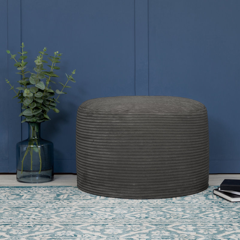 Milano Corduroy Footstool, Charcoal Grey