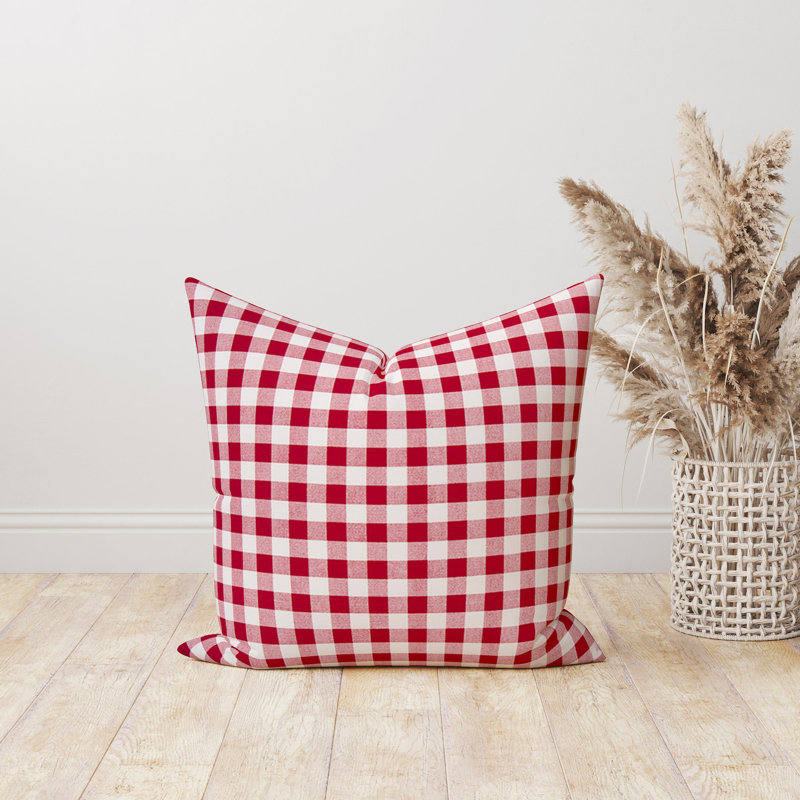 Housse de coussin en coton Gingham, 17,5 po x 17,5 po