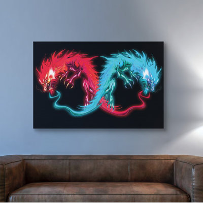 « double dragon », impression sur toile