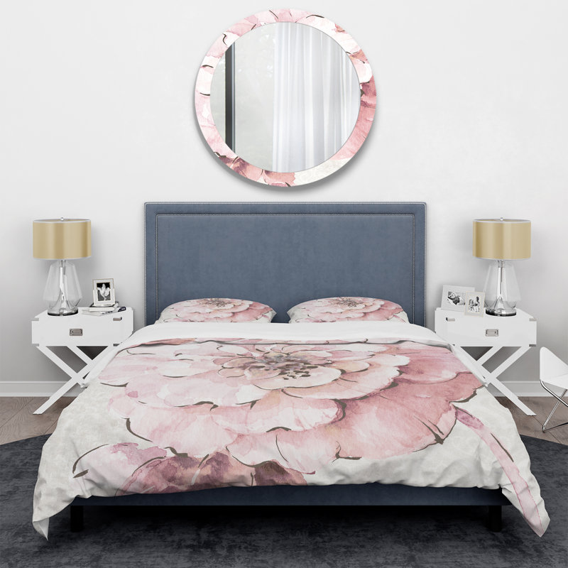Indigold Shabby Peony - ensemble de housse de couette Farmhouse - polyester en microfibre