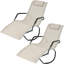 Chaise longue d'extérieur pliante en acier avec coussin Chagford-32964220