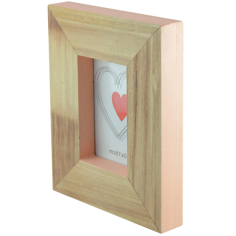 Cadre photo rectangulaire en bois 10 ", Perle pêche